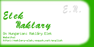 elek maklary business card